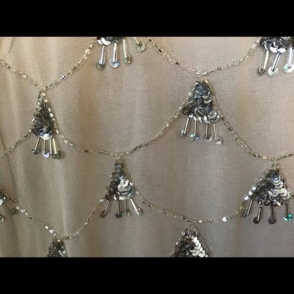 🔥5$ in bundle🔥 🌸 Art Deco sheer beaded sequinned tank Sz S - Picture 2 of 4